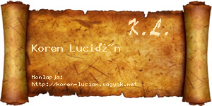Koren Lucián névjegykártya